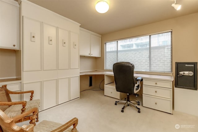 office featuring light colored carpet