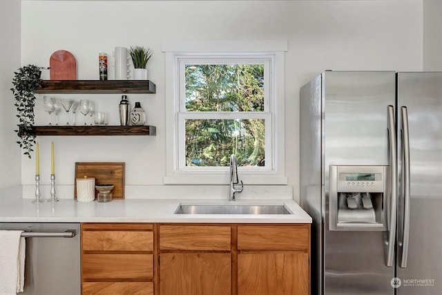 kitchen with sink and stainless steel appliances