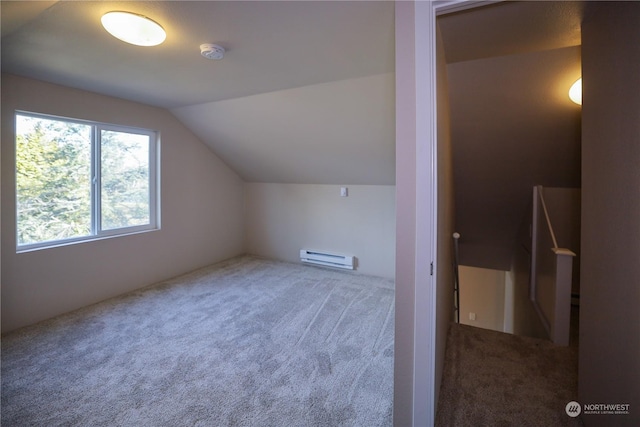 1506 Westport Rd, Aberdeen, WA 98520 - bonus room featuring a baseboard radiator, lofted ceiling, and carpet