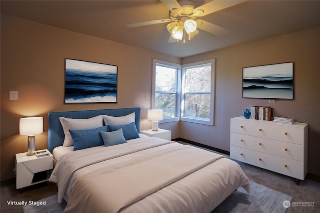 1506 Westport Rd, Aberdeen, WA 98520 - carpeted bedroom with a ceiling fan