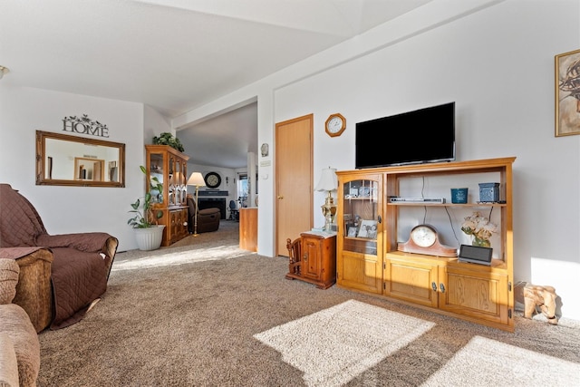 living room featuring carpet flooring