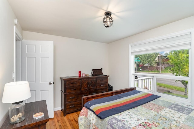 bedroom featuring light hardwood / wood-style floors