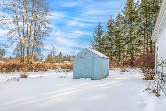 view of snow covered structure