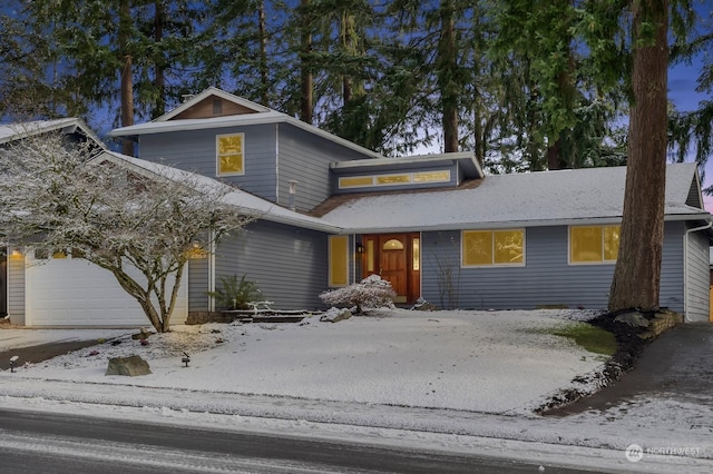 view of front facade with a garage