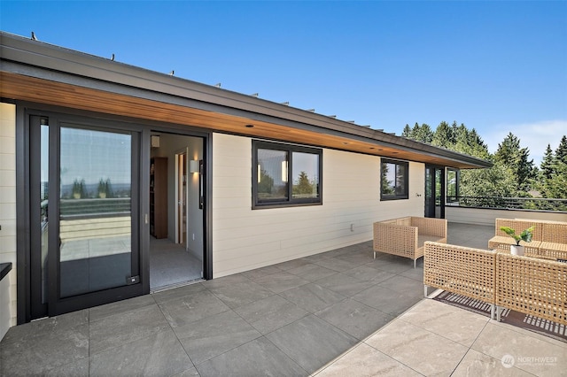 view of patio featuring an outdoor living space