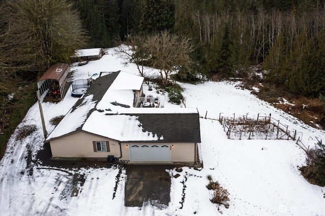 view of snowy aerial view