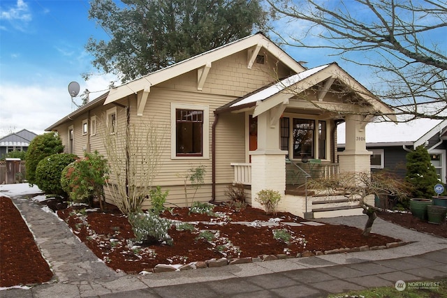 view of front of home with a porch