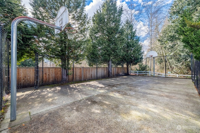 view of patio with basketball court