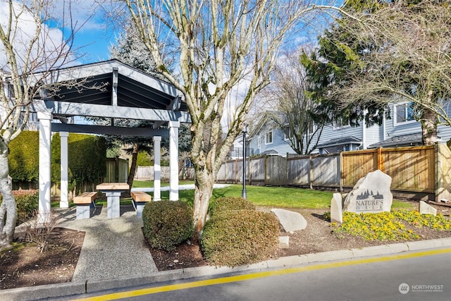 surrounding community with a gazebo