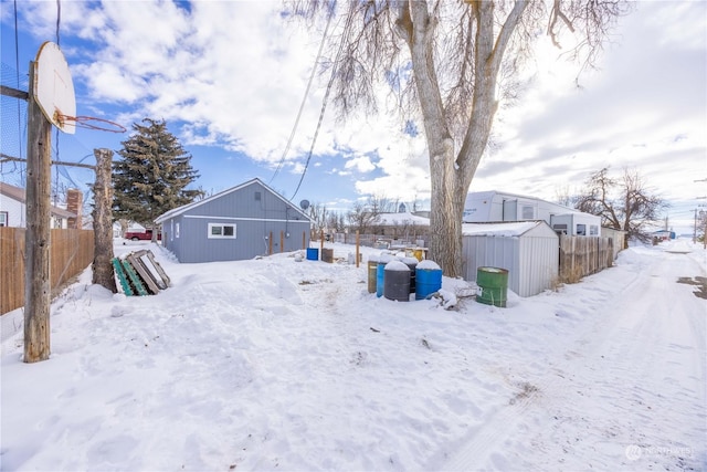 view of snowy yard