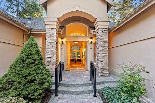 doorway to property featuring french doors