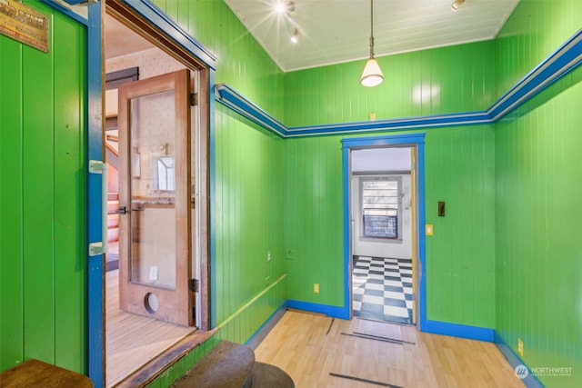 foyer entrance featuring light hardwood / wood-style flooring