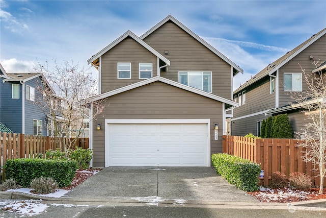 view of front facade with a garage