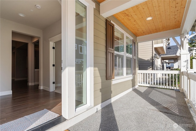 balcony featuring a porch