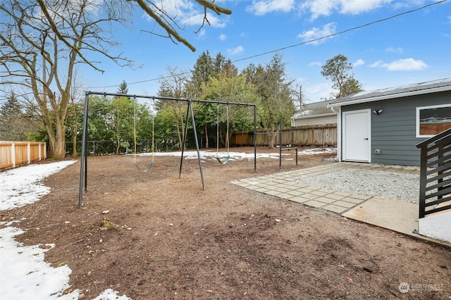 view of yard featuring a playground