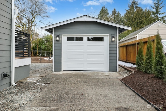 view of garage