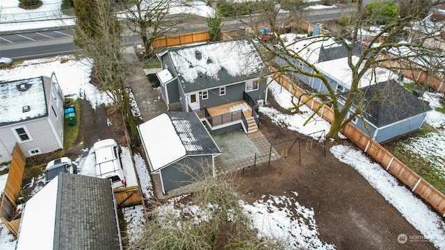 view of snowy aerial view