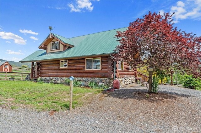 1427 N Chapin Rd, Evans, WA 99126 - log home featuring log exterior and metal roof