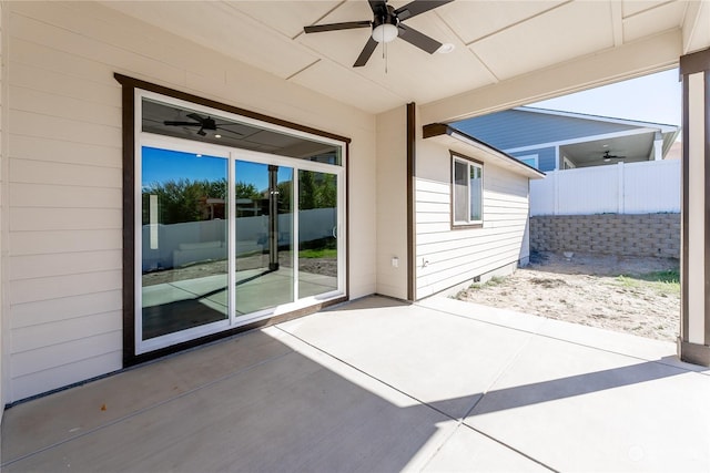 view of patio / terrace with ceiling fan