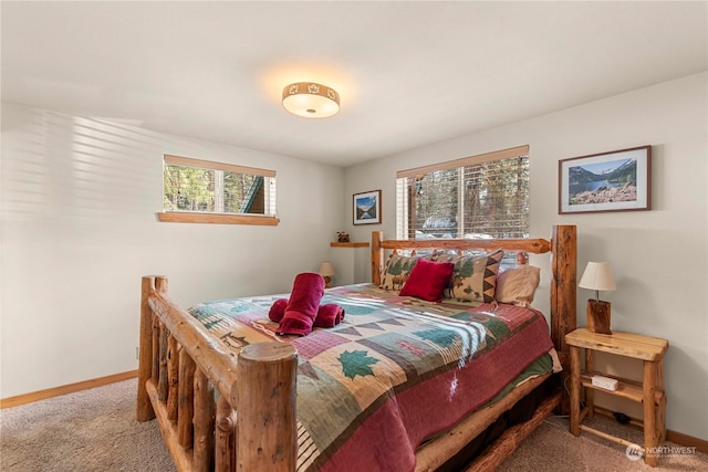 view of carpeted bedroom