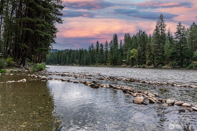 25813 Bridle Ln, Leavenworth, WA 98826 - water view featuring a heavily wooded area