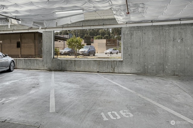 view of parking garage