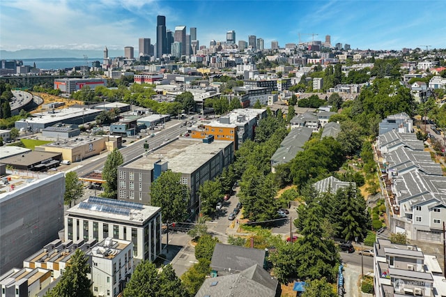 bird's eye view featuring a city view