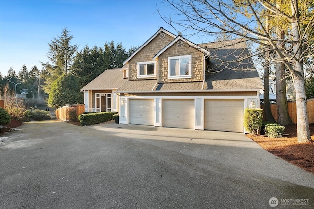 view of front of home featuring a garage