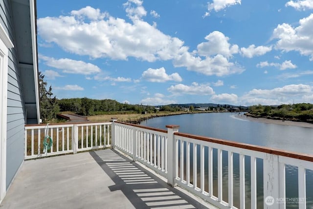 balcony with a water view