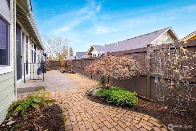 view of patio with a fenced backyard