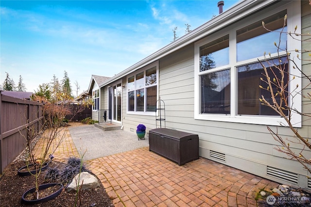 view of patio featuring a fenced backyard