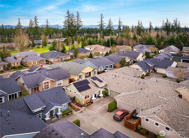 drone / aerial view with a residential view