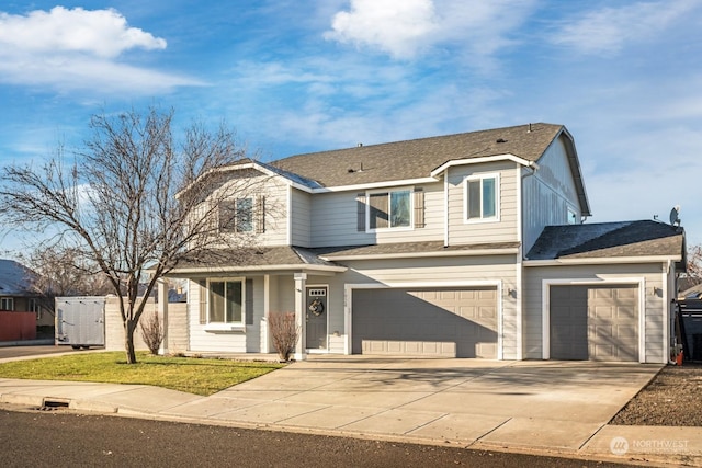 view of front facade with a garage