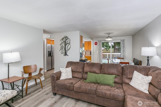 living room featuring light hardwood / wood-style flooring