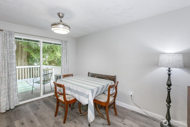 dining space featuring hardwood / wood-style floors