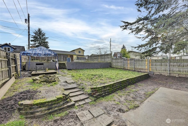 view of yard with a gazebo