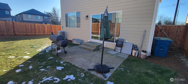 view of patio / terrace with central AC unit and grilling area