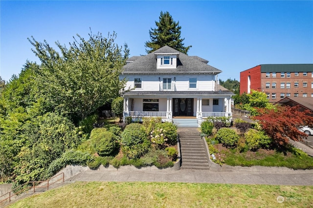 view of front facade featuring covered porch