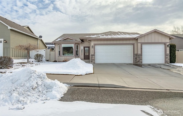 view of front of home featuring a garage