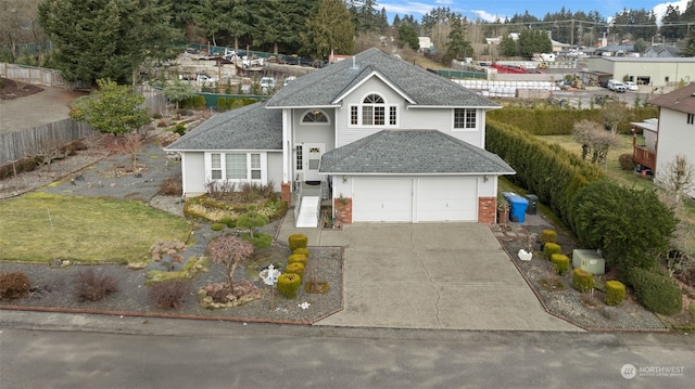 front of property featuring a garage