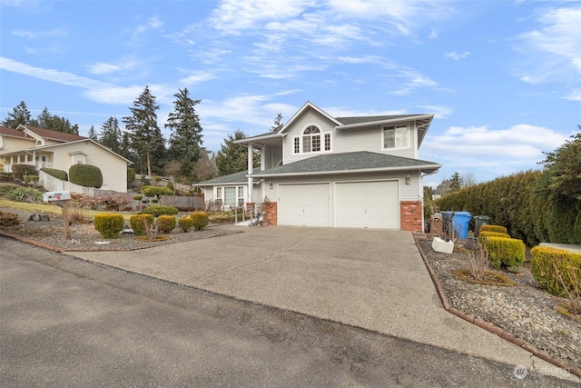 view of side of home with a garage