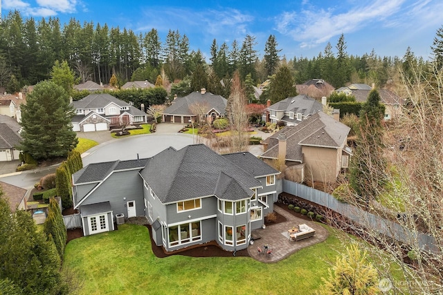 birds eye view of property featuring a residential view