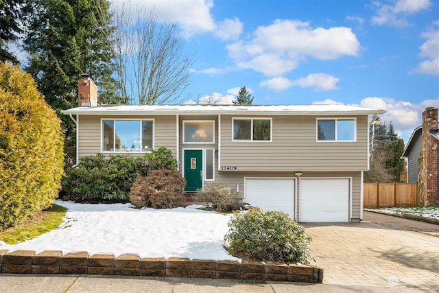 split foyer home with a garage