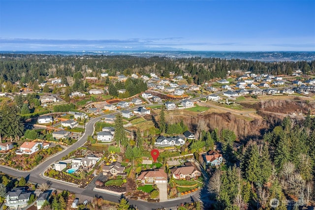 drone / aerial view featuring a residential view