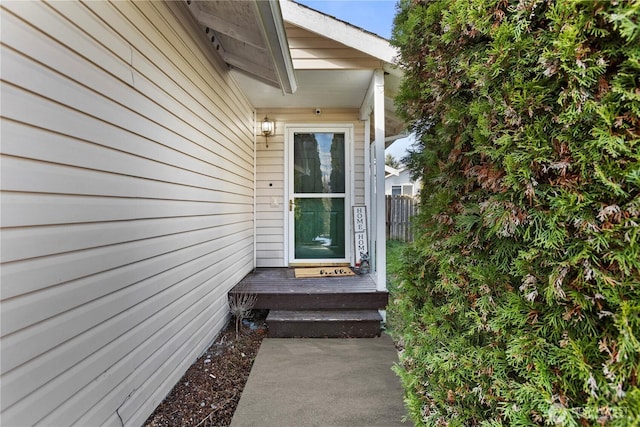 view of doorway to property