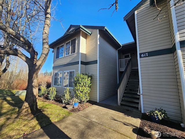 exterior space with stairs