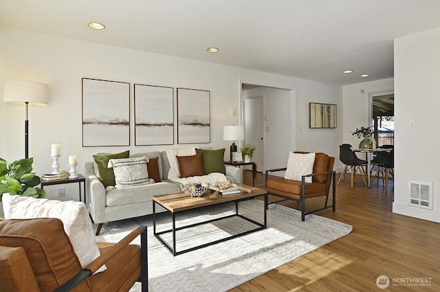 living room featuring hardwood / wood-style floors