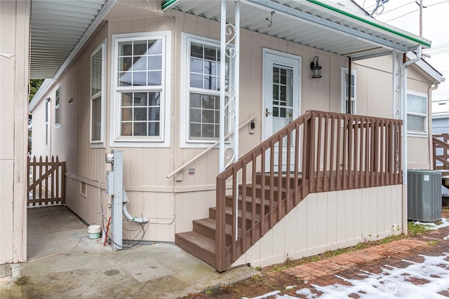 property entrance with central AC