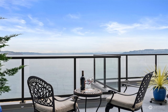 balcony with a water view