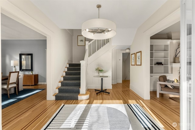 interior space with hardwood / wood-style floors